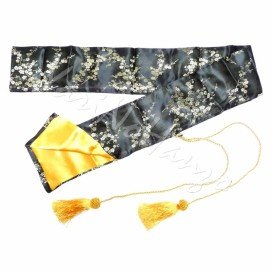 Silk bag black-gold for Katana and Iaito | Silk sword bag for Samurai Sword-0