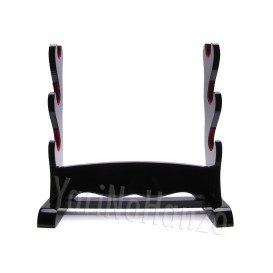 Katana Kake triple | Samurai sword display stand | Black Katana holder