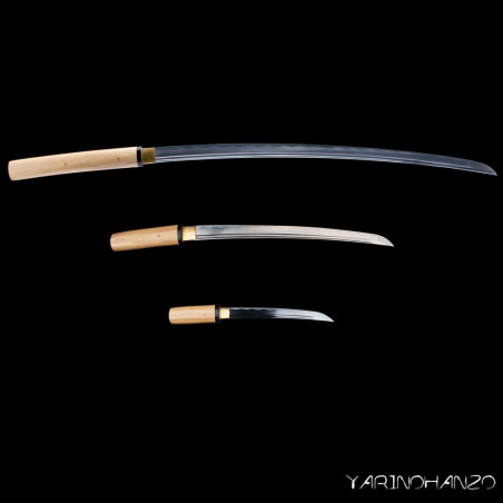 Shirasaya Mifuri Shinken | 3 swords set| Shirasaya + Wakizashi + Tanto | Handmade Katana Sword |