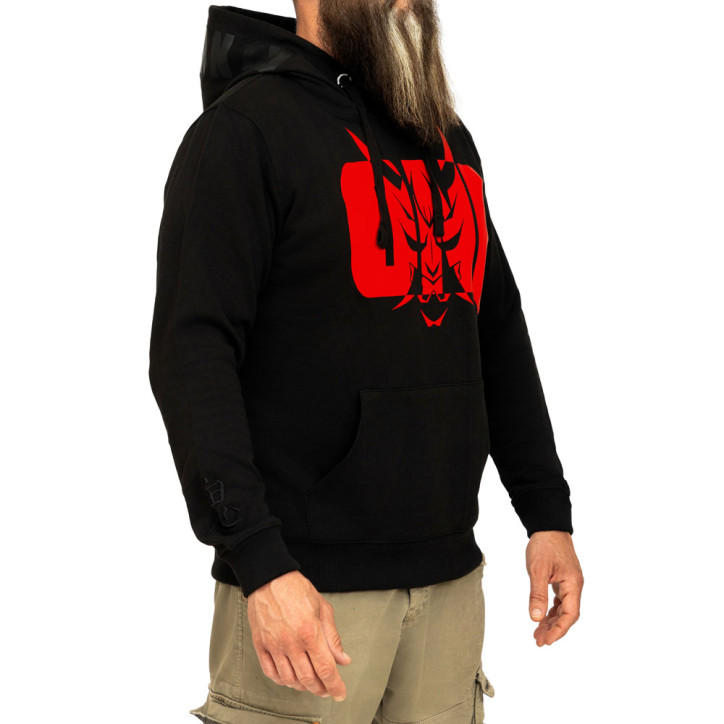 Black Hoodie with Red ONI Logo | ONI Hooded Sweatshirt by YariNoHanzo