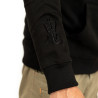 Detail of Kanji embroidery on right sleeve of hoodie