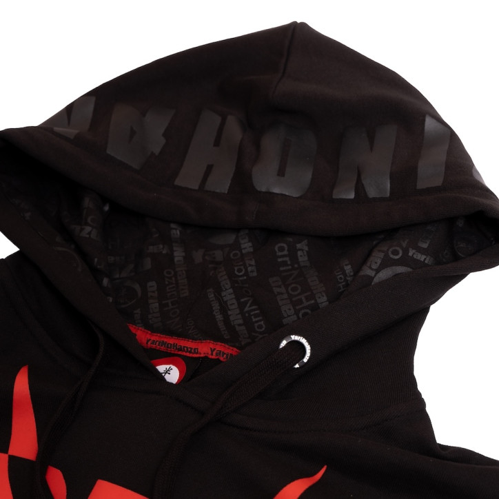 Black Hoodie with Red ONI Logo | ONI Hooded Sweatshirt by YariNoHanzo