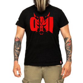 ONI T-shirt front with red logo print