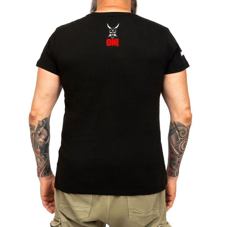 Black T-shirt with Red ONI Logo | Sports Tee by YariNoHanzo