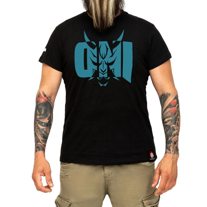 Black T-shirt with Blue ONI Logo | Sports Tee by YariNoHanzo