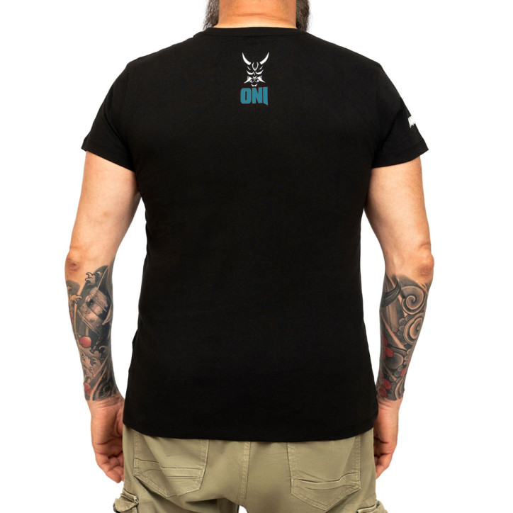 Black T-shirt with Blue ONI Logo | Sports Tee by YariNoHanzo