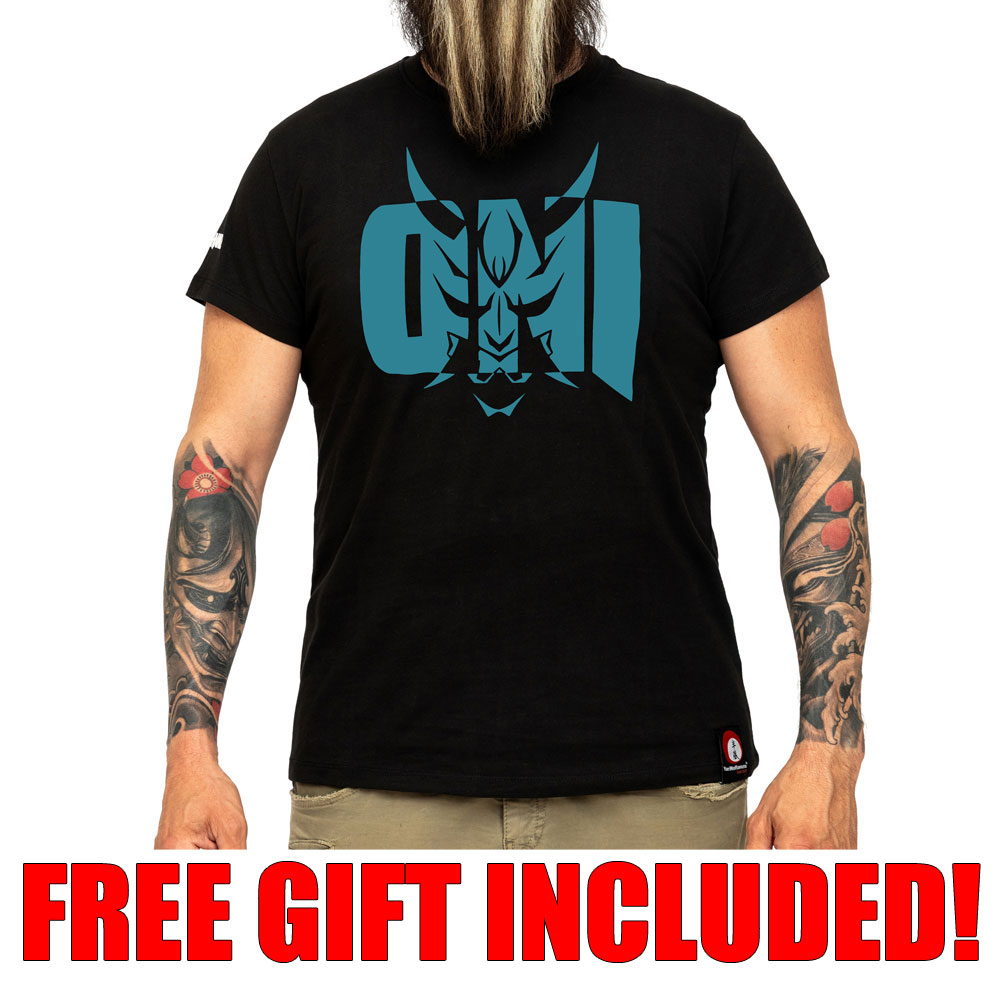 Black T-shirt with Blue ONI Logo YariNoHanzo